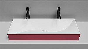 Раковина накладная Salini SONATA 1401201MRH 119,5 из искусственного камня S-Stone, белая матовая, цвет по RAL снаружи купить в интернет-магазине Sanbest