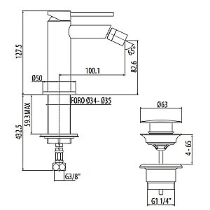 Смеситель для биде Gattoni Circle Two 9150/91C0 купить в интернет-магазине сантехники Sanbest