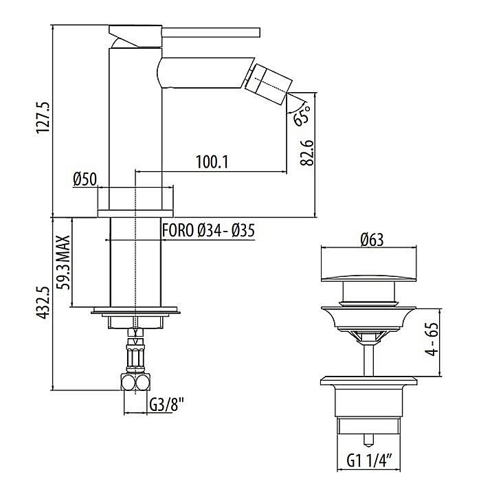 Смеситель для биде Gattoni Circle Two 9150/91C0 купить в интернет-магазине сантехники Sanbest