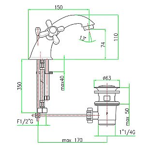 Смеситель для раковины Webert Armony AM700108060 медь купить в интернет-магазине сантехники Sanbest