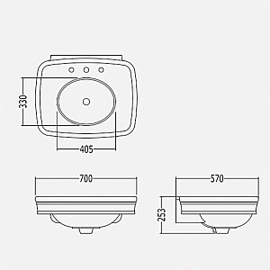 Раковина Devon&Devon Rose IBLG3FROSE купить в интернет-магазине Sanbest