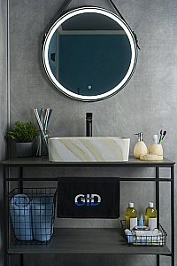 Раковина накладная Gid Geometrico 48 Mnc600 54459 бежевый мрамор купить в интернет-магазине Sanbest