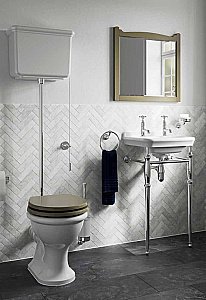 Полотенцедержатель Burlington Guild GU013C хром/белый купить в интернет-магазине сантехники Sanbest