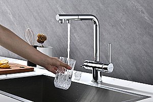 Смеситель для кухни Paulmark Serpentine Se213222-CR хром купить в интернет-магазине сантехники Sanbest