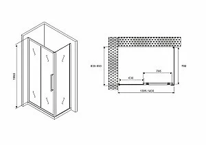 Душевой уголок ABBER Schwarzer Diamant AG30140H-S85 140x85 стекло прозрачное/профиль хром купить в интернет-магазине Sanbest