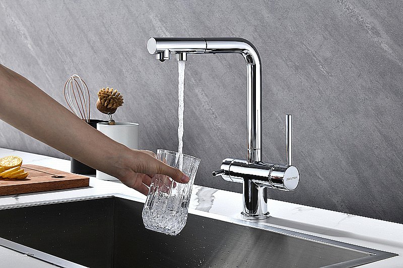 Смеситель для кухни Paulmark Serpentine Se213222-CR хром купить в интернет-магазине сантехники Sanbest