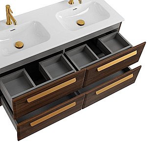 Тумба с раковиной Cezares ECO-CER-N 120 ECO-CER-N-1200-4C-SO-2-NCS-P орех шоколад софт для ванной в интернет-магазине Sanbest