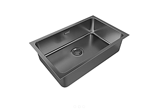 Кухонная мойка Paulmark VISTA 74 UNI PM307444-GM вороненая сталь купить в интернет-магазине сантехники Sanbest