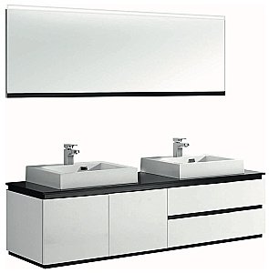 Комплект мебели с зеркалом Orans 60231800 180 белый глянцевый для ванной в интернет-магазине Sanbest