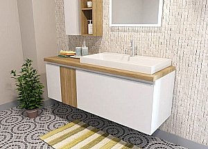 Тумба с раковиной Эстет Malibu 140 белая для ванной в интернет-магазине Sanbest