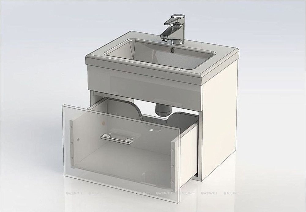 Тумба с раковиной Aquanet Верона 207765 50 белый для ванной в интернет-магазине Sanbest