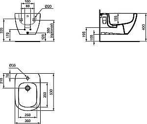 Биде подвесное Ideal Standard TESI T3552V3 купить в интернет-магазине Sanbest