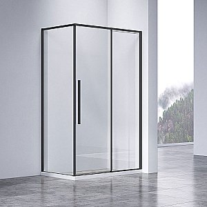 Душевой уголок Vincea SLIM-N VSR-4SN8014CLB 140x80 стекло прозрачное/профиль черный купить в интернет-магазине Sanbest