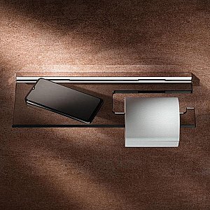 Держатель для туалетной бумаги KEUCO EDITION 90 SQUARE 19173018000 хром/дымчатое стекло купить в интернет-магазине сантехники Sanbest