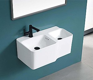 Раковина подвесная CeruttiSpa Double BELLA 64,5 СТ9703 белая купить в интернет-магазине Sanbest