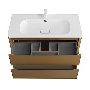 Тумба с раковиной Cezares RELAX 80 брашированное золото для ванной в интернет-магазине Sanbest