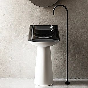 Раковина напольная ABBER Kristall AT2706White-Onyx белая/черная купить в интернет-магазине Sanbest