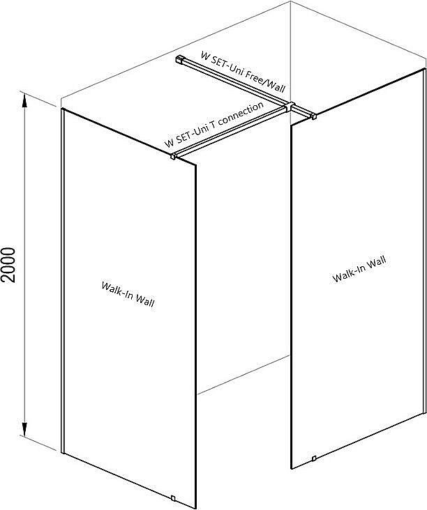 Душевое ограждение Ravak WALK-IN DOUBLE WALL 80x80 блестящий/Transparent купить в интернет-магазине Sanbest