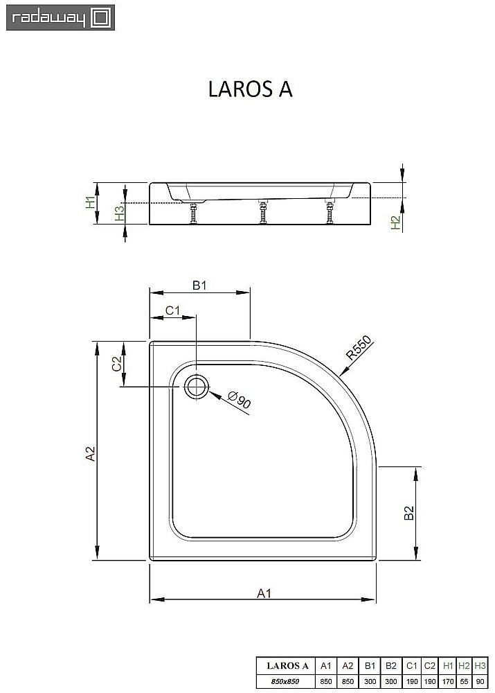 Душевой поддон Radaway Laros A SLA8585-01 85х85 белый купить в интернет-магазине Sanbest