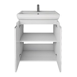 Тумба с  раковиной подвесная/напольная Dreja Q PLUS (D) 55 белый глянец для ванной в интернет-магазине Sanbest