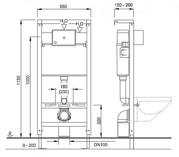 Инсталляция Pestan Fluenta SET40006356DW купить в интернет-магазине сантехники Sanbest