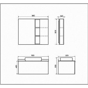 Зеркало со шкафом Comforty Милан 90 в ванную от интернет-магазине сантехники Sanbest