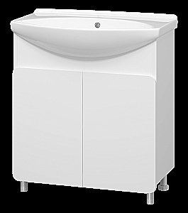 Тумба с раковиной Misty Чегет - 75 П-Чег-01075-011 белая для ванной в интернет-магазине Sanbest