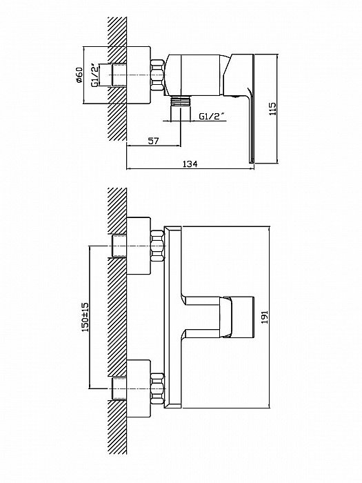 Смеситель для душа Orange Plito M16-200cr купить в интернет-магазине сантехники Sanbest