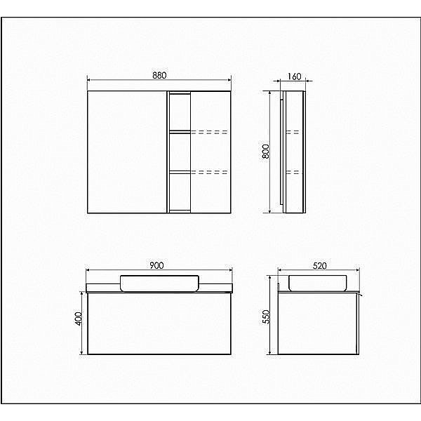 Зеркало со шкафом Comforty Милан 90 в ванную от интернет-магазине сантехники Sanbest
