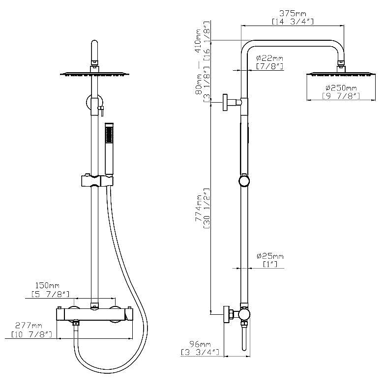 Душевая система Vincea City VSFS-4CT1GM вороненая сталь купить в интернет-магазине сантехники Sanbest