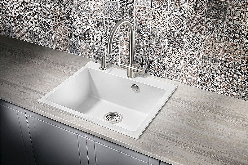 Мойка кухонная Milacio Murcia 60 Cuarzo MC.77012 белая купить в интернет-магазине сантехники Sanbest