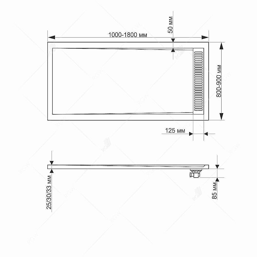 Душевой поддон RGW STM-W Stone Tray 14202910-01 90x100 белый купить в интернет-магазине Sanbest