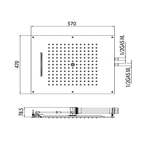 Верхний душ Bossini Dream 2 H38925.073 черный купить в интернет-магазине сантехники Sanbest