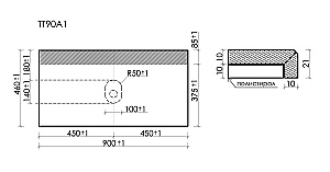 Столешница Sancos 90х46 TT90A2 кремовая матовая для ванной в интернет-магазине сантехники Sanbest