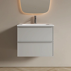 Тумба с раковиной Sancos Velta 60 VL60WG+CN7011 теплый серый матовая/раковина белая, с отверстием для ванной в интернет-магазине Sanbest