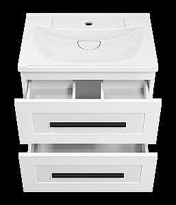 Тумба с раковиной Misty Модерн - 60 П-Мод09060-011Пр белая для ванной в интернет-магазине Sanbest