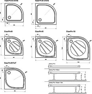 Душевой поддон Ravak Galaxy Pro Chrome Elipso 80х80 купить в интернет-магазине Sanbest