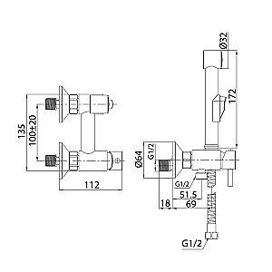 Гигиенический душ Milardo Tidy TIDSB00M08 хром купить в интернет-магазине сантехники Sanbest