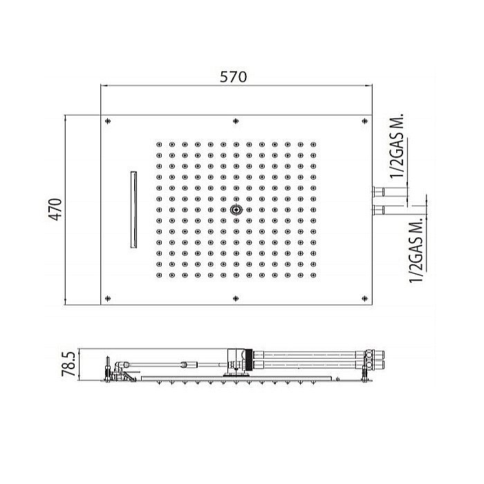 Верхний душ Bossini Dream 2 H38925.073 черный купить в интернет-магазине сантехники Sanbest
