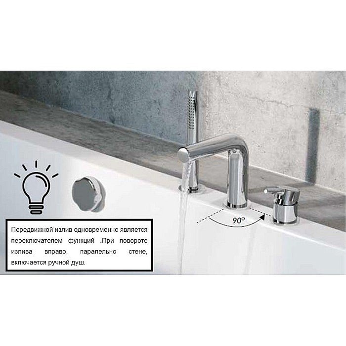 Смеситель для ванны EXCELLENT Pi AREX.1234WH белый матовый купить в интернет-магазине сантехники Sanbest