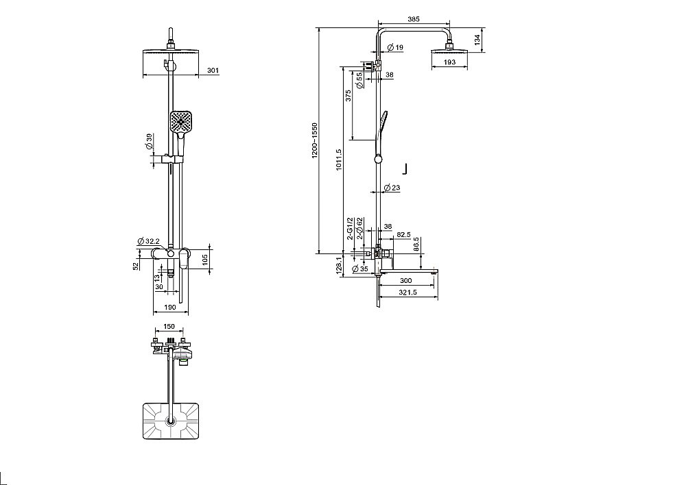 Душевая система Aquatek НИКА AQ2840MB черная матовая купить в интернет-магазине сантехники Sanbest