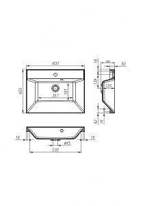 Раковина мебельная Art&Max AM-LAV-600-MR-FА купить в интернет-магазине Sanbest