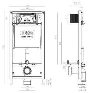 Инсталляция для унитаза Ctesi Solid BK0200240 купить в интернет-магазине сантехники Sanbest