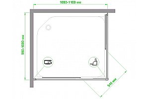Душевой уголок Royal Bath HPD RB1110HPD-C 110х100 матовое стекло/профиль белый купить в интернет-магазине Sanbest