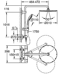 Душевая система Grohe Euphoria XXL 26075DC0 купить в интернет-магазине сантехники Sanbest