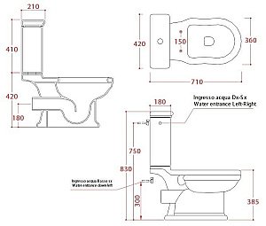 Унитаз напольный Artceram Hermitage HEV004 01 00 хром купить в интернет-магазине Sanbest