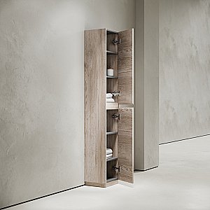 Пенал Sancos Libra Floor PLB35FEG дуб галифакс натуральный для ванной в интернет-магазине сантехники Sanbest