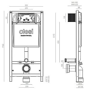 Инсталляция для унитаза Ctesi Solid BK0200240 купить в интернет-магазине сантехники Sanbest