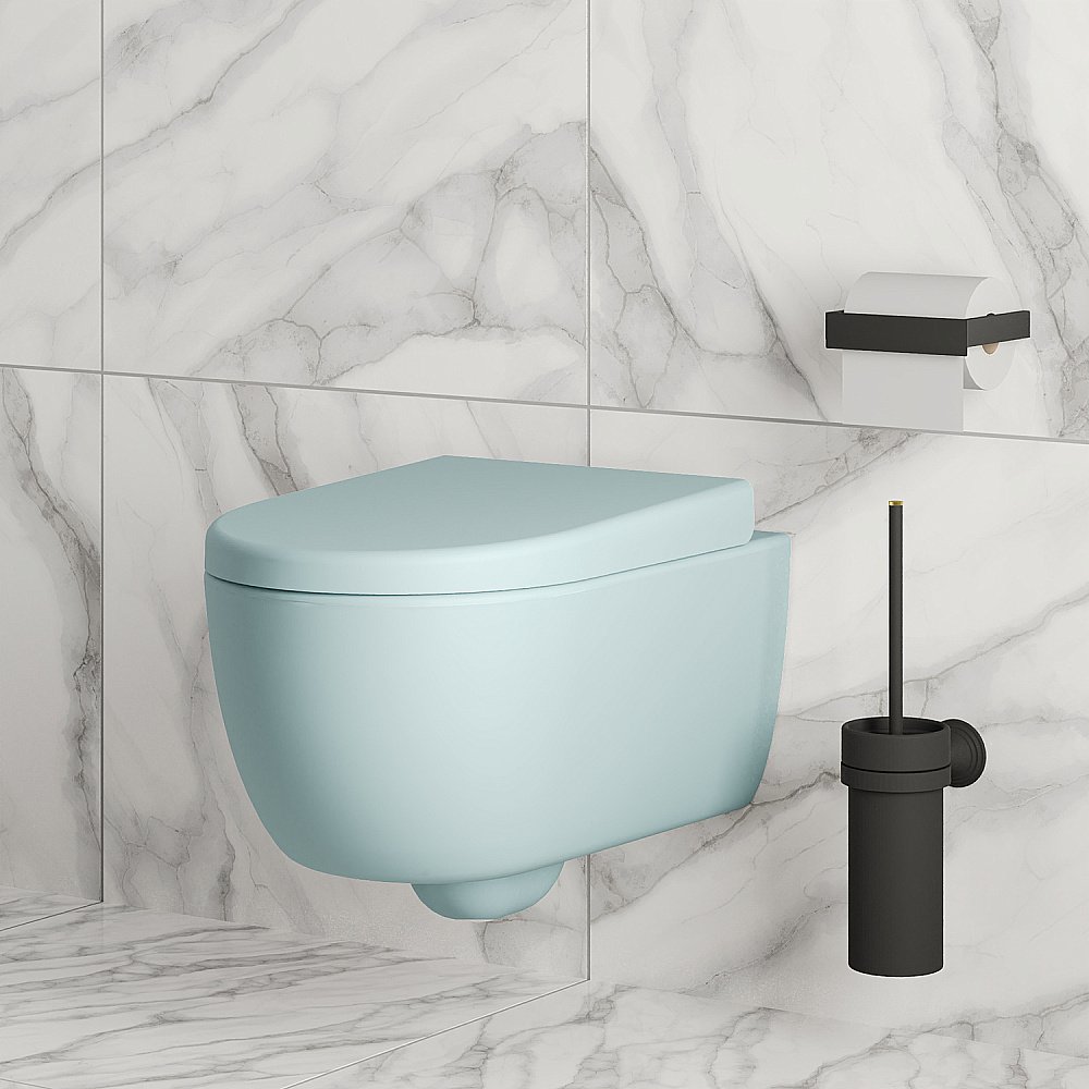 Унитаз подвесной Ambassador Abner 103T20801R голубой матовый купить в интернет-магазине Sanbest