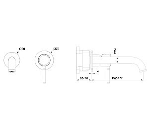 Смеситель для раковины встраиваемый WONZON & WOGHAND TOR, Розовое золото (WW-88869073-RG) купить в интернет-магазине сантехники Sanbest